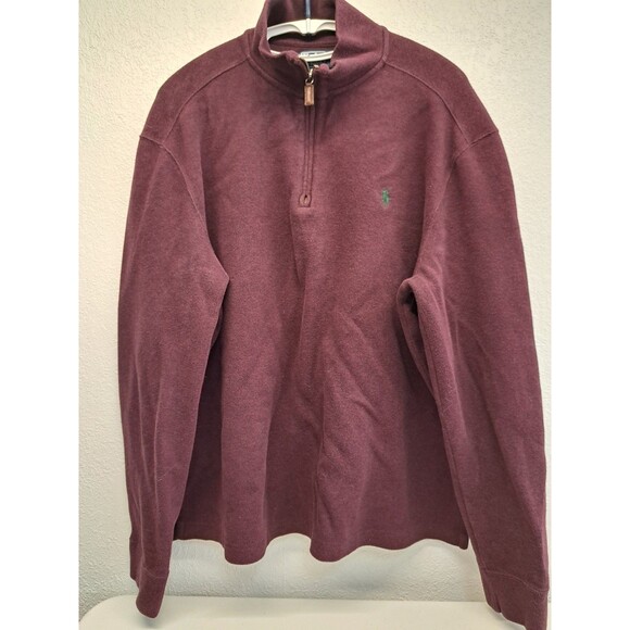 Other - Polo Ralph Lauren 1/4 Zip Pullover Sweater Large Men XL Burgundy Pony Logo